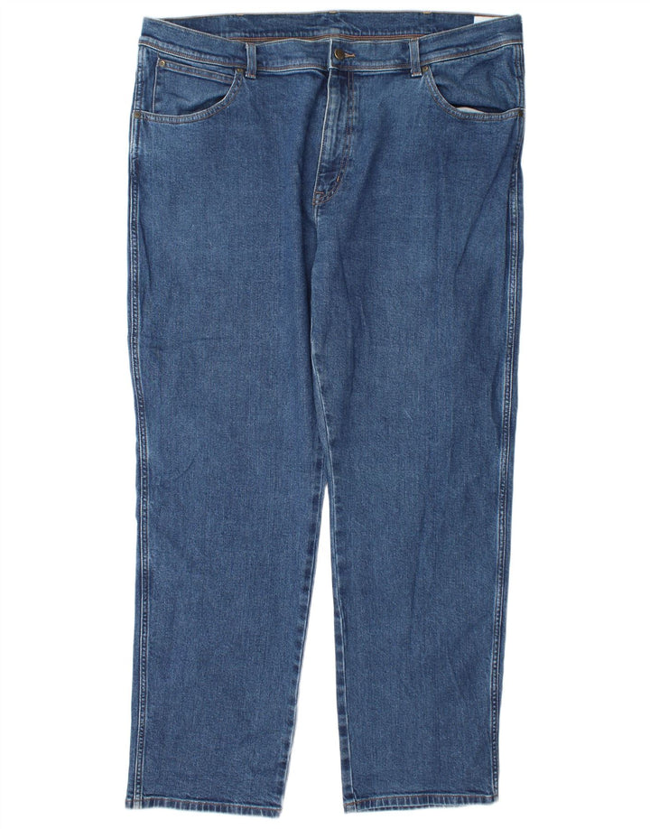 Wrangler Masculino Regular Straight Jeans W42 L32 Azul Algodão