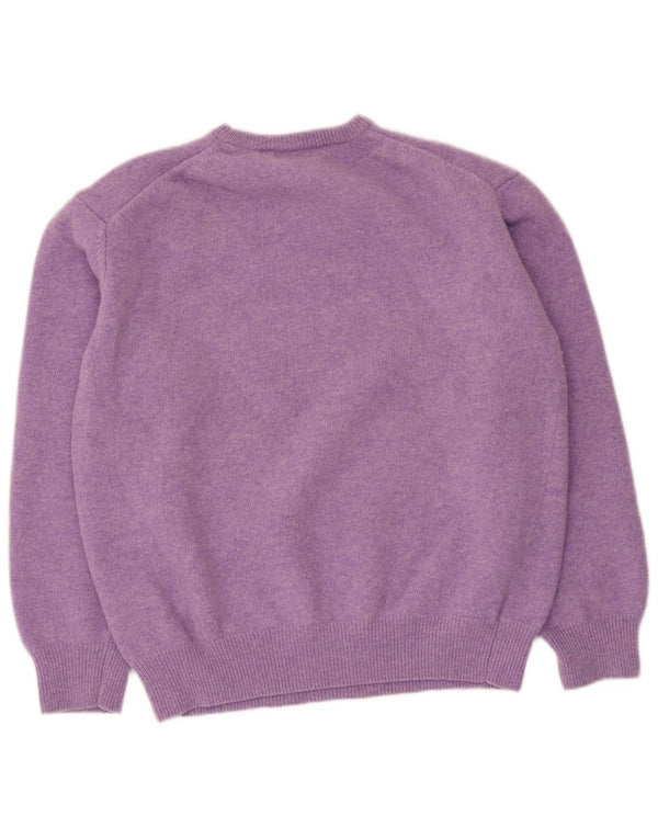 Suéter feminino Kappa com gola redonda UK 20 2XL lã virgem roxa