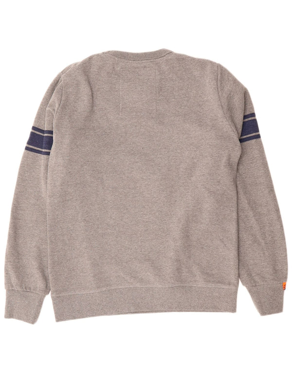 Superdry moletom gráfico masculino jumper XL cinza colorblock algodão