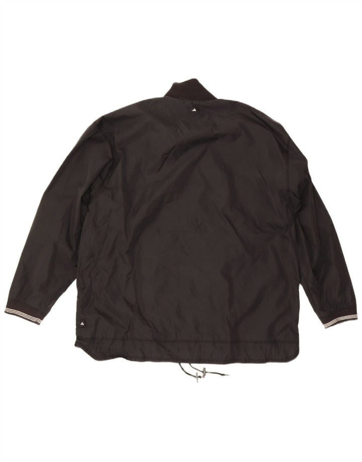 ADIDAS Womens Oversized Rain Jacket UK 16 Grande Preto Nylon