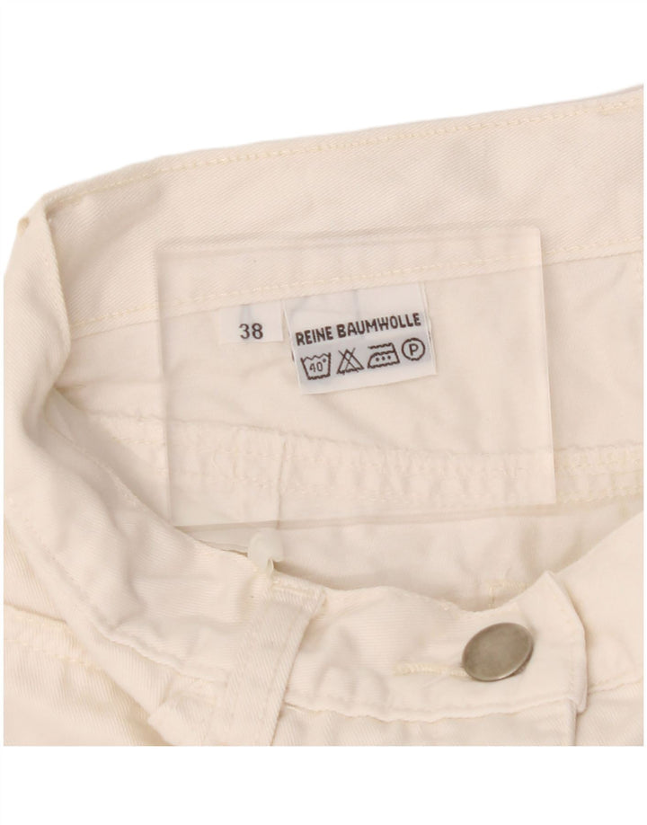 Saia reta feminina VINTAGE IT 38 XS W26 algodão branco