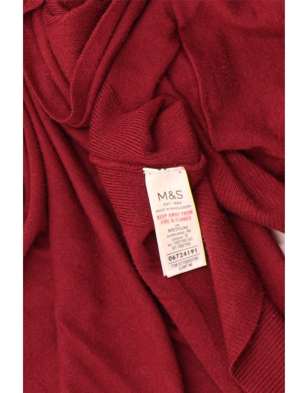 Suéter feminino Marks & Spencer Longline Open Cardigan Reino Unido 14 Médio Borgonha