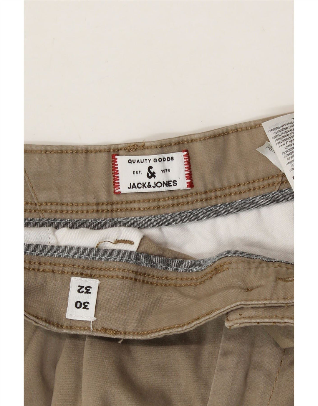 JACK & JONES Mens Slim Chino Trousers W30 L32 Beige Cotton Vintage Jack & Jones and Second-Hand Jack & Jones from Messina Hembry 