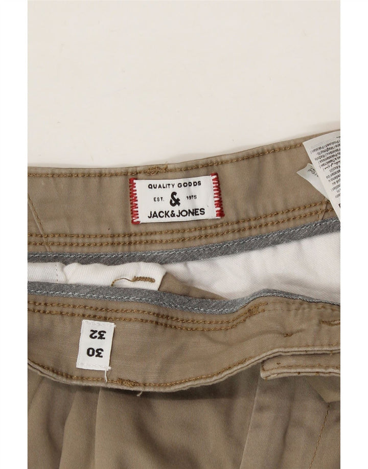 JACK & JONES Mens Slim Chino Trousers W30 L32 Beige Cotton Vintage Jack & Jones and Second-Hand Jack & Jones from Messina Hembry 
