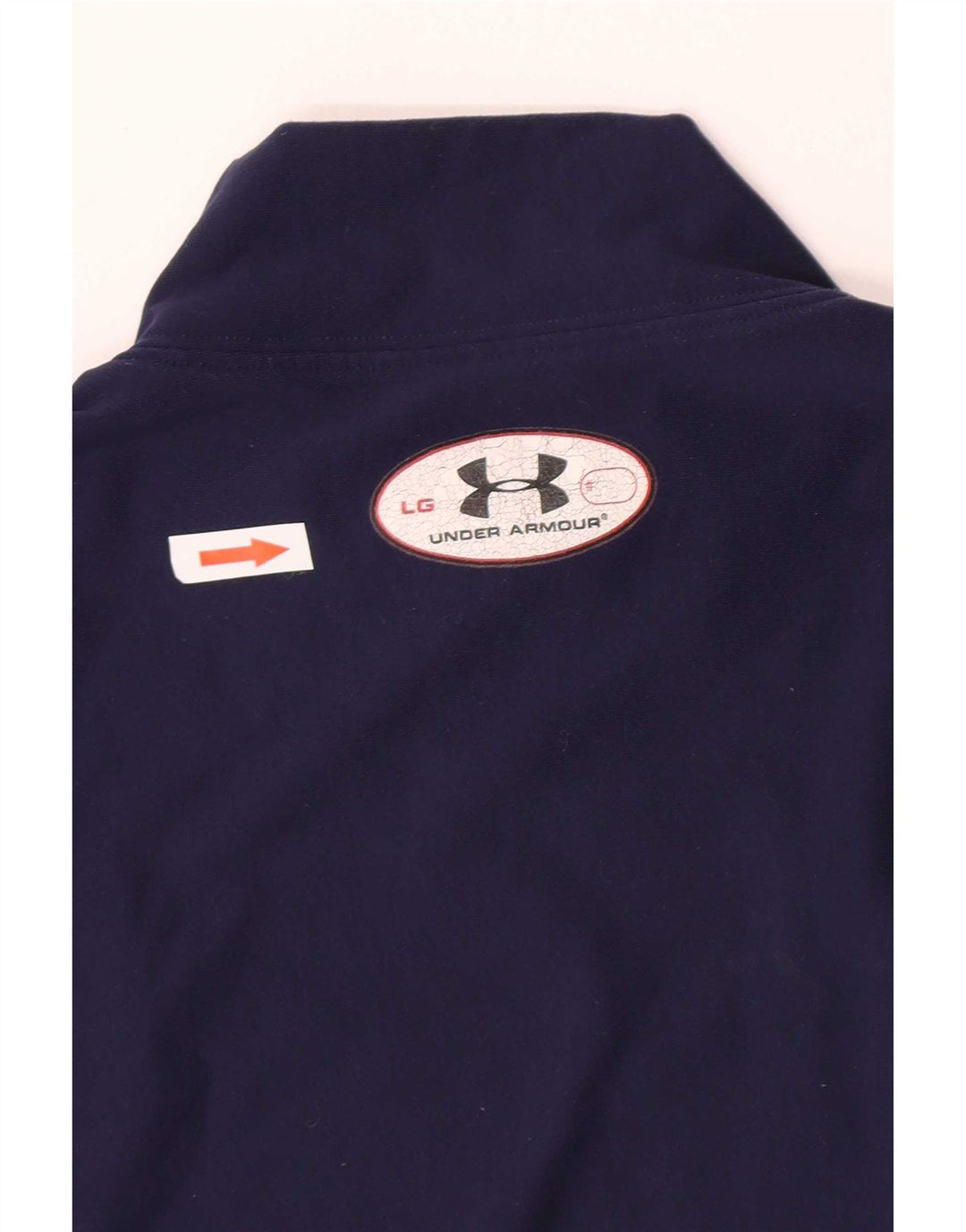 Top feminino Under Armour manga comprida UK 14 grande azul marinho nylon