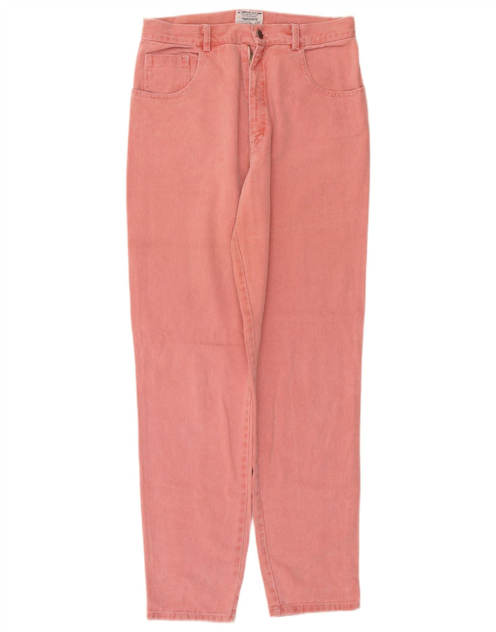 Jeans cônicos femininos vintage grandes W32 L29 rosa