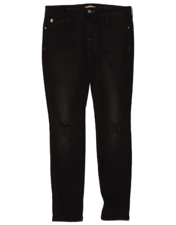 Rifle Womens Skinny Jeans W29 L29 Black Cotton