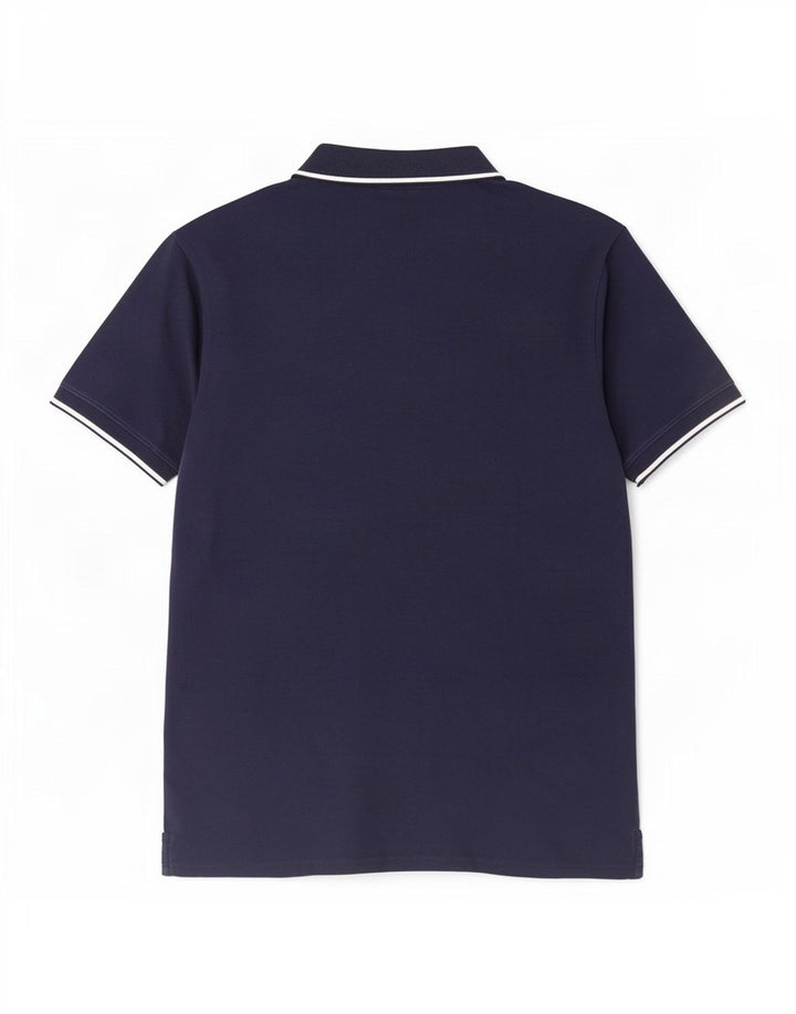 Camisa polo masculina Lyle & Scott média listrada azul marinho
