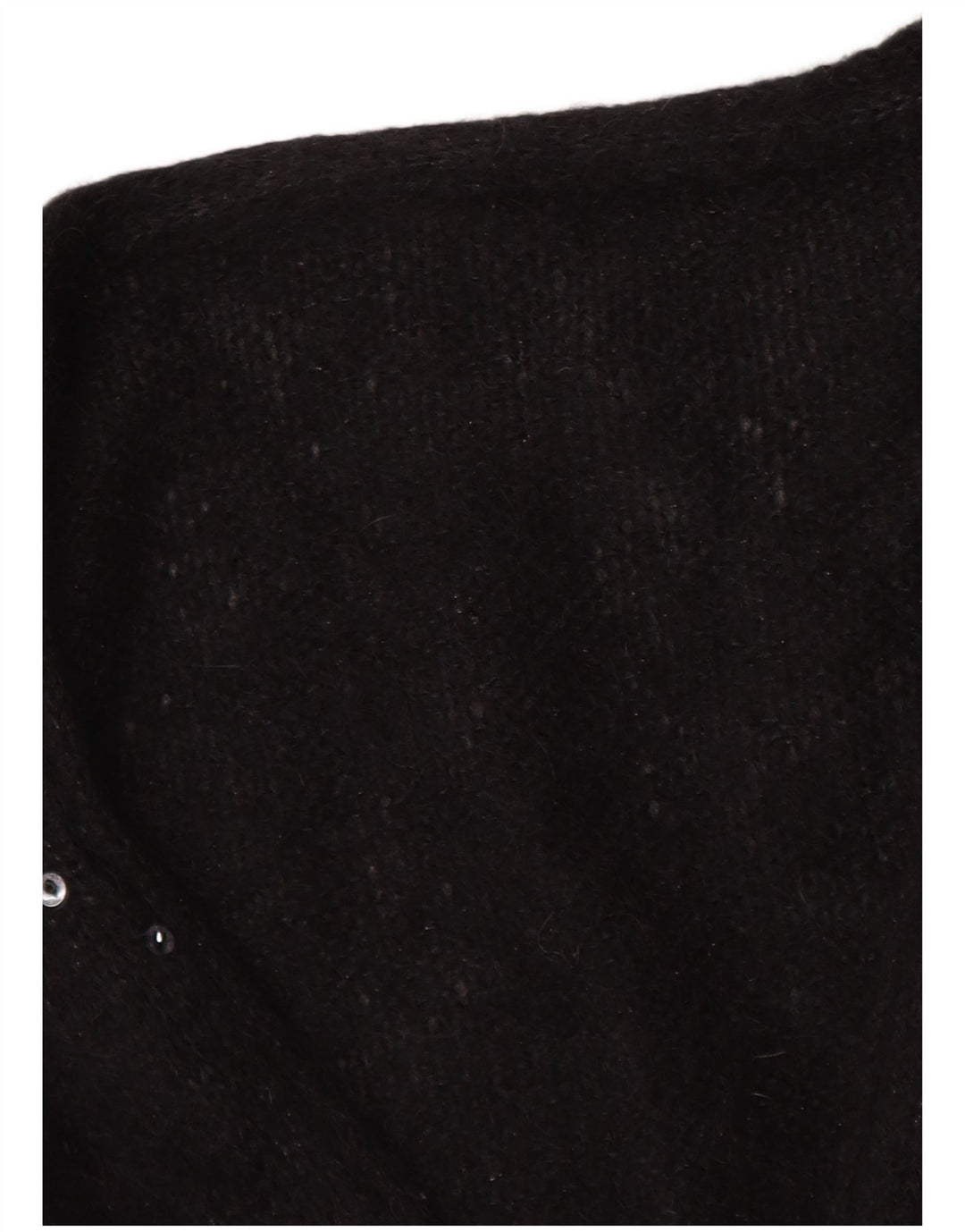 Suéter Cardigan Feminino Vintage Reino Unido 16 Grande Preto