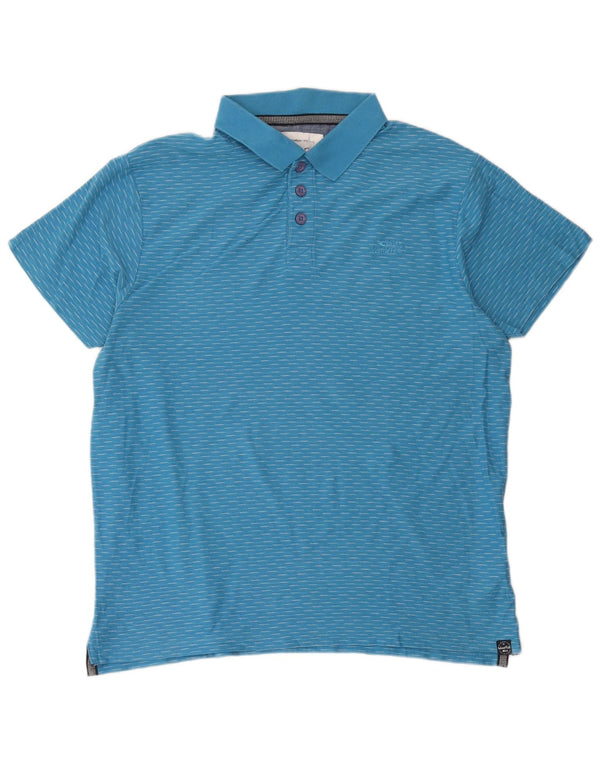 Camisa polo masculina Weird Fish XL algodão manchado azul