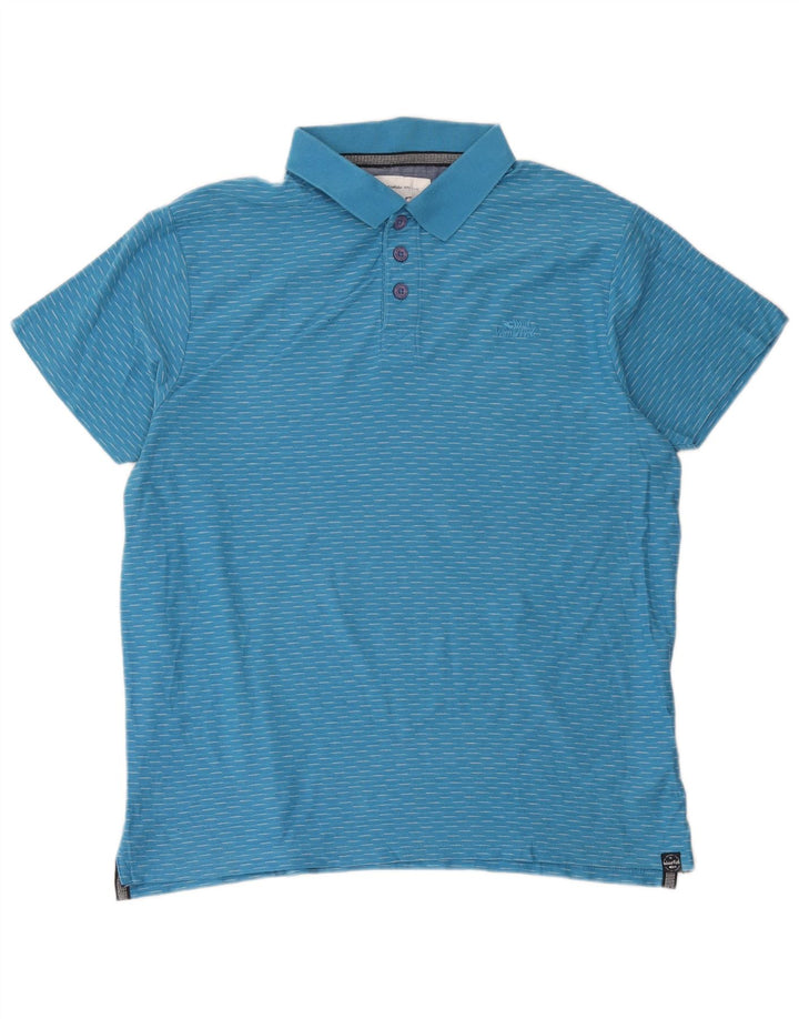 Camisa polo masculina Weird Fish XL algodão manchado azul