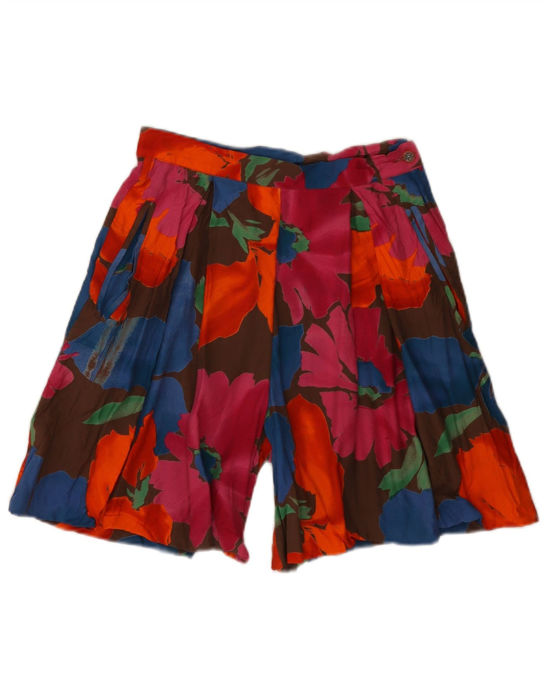 Shorts Casual Feminino Preca W26 Pequeno Multicolorido Floral Viscose