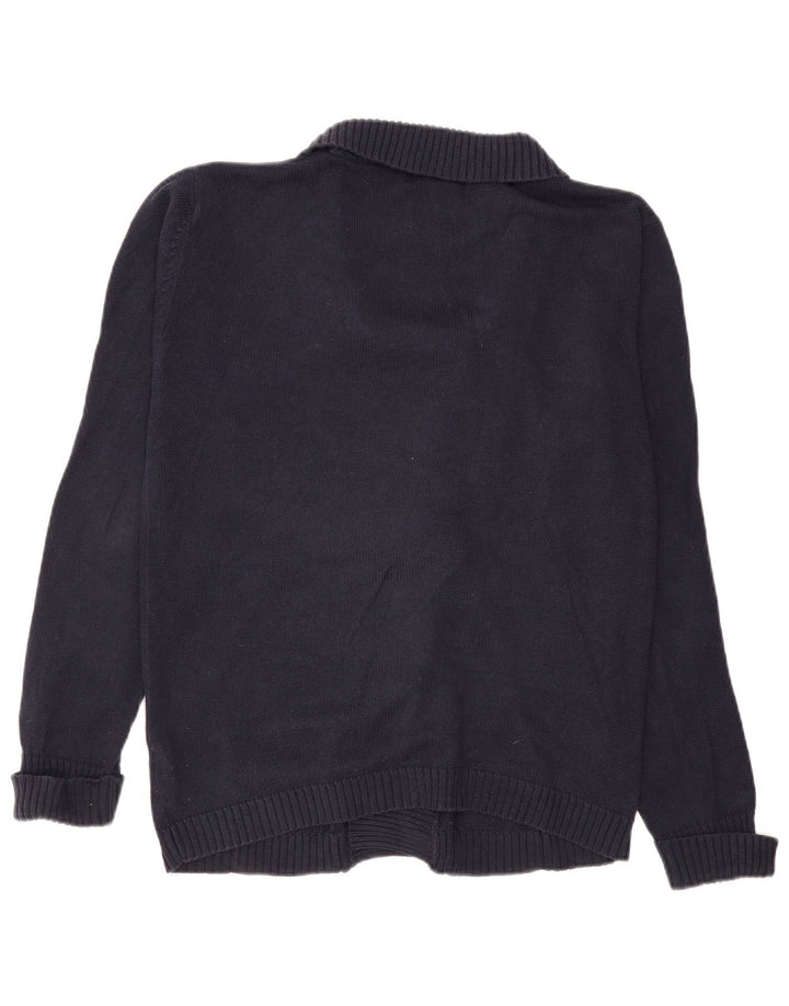 Suéter cardigã masculino Zara grande algodão azul marinho