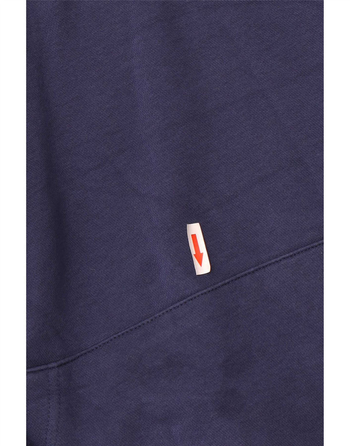 Nike Mens Hoodie Jumper Médio Azul Marinho Algodão