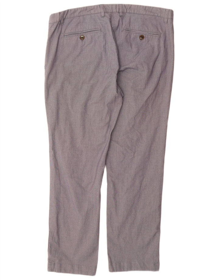 Calça chino reta masculina Ted Baker W38 L30 algodão azul