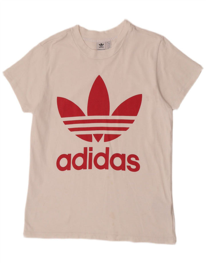 Camiseta Adidas Feminina Oversized Graphic Top UK 8 Pequena Branca