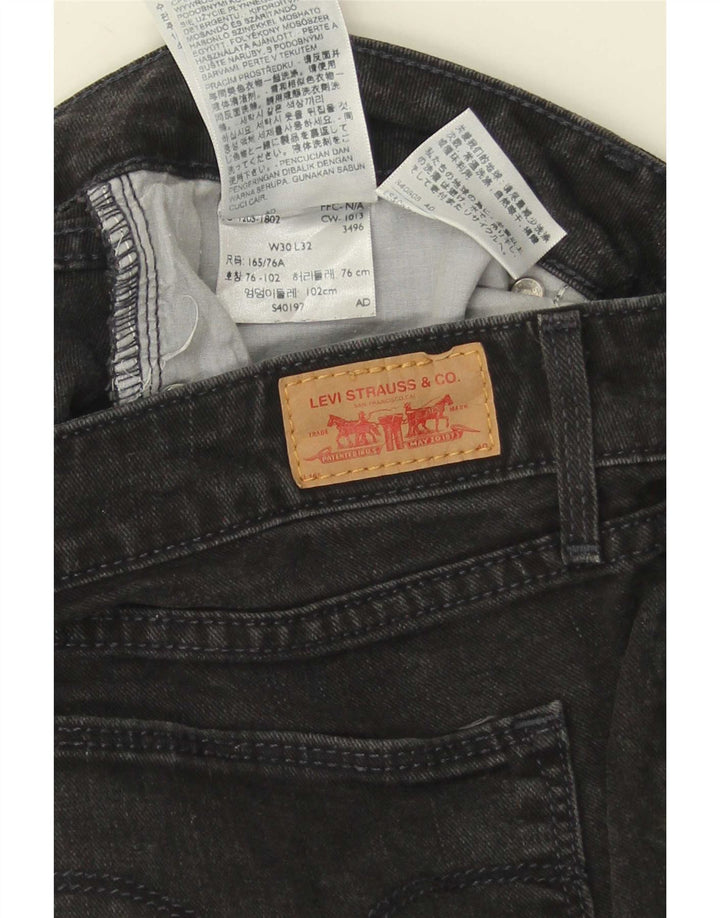Jeans skinny feminino Levi's W30 L32 algodão preto
