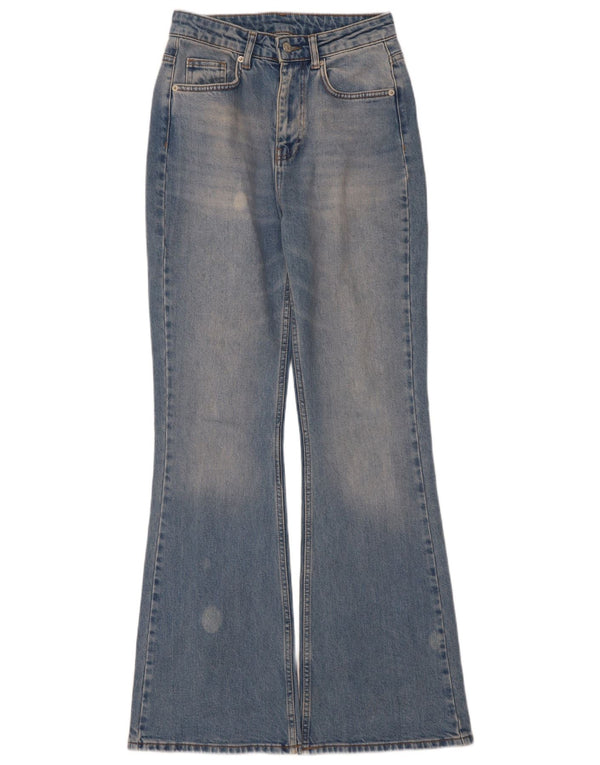 Jeans flare feminino vintage EU 36 pequeno W25 L32 algodão azul