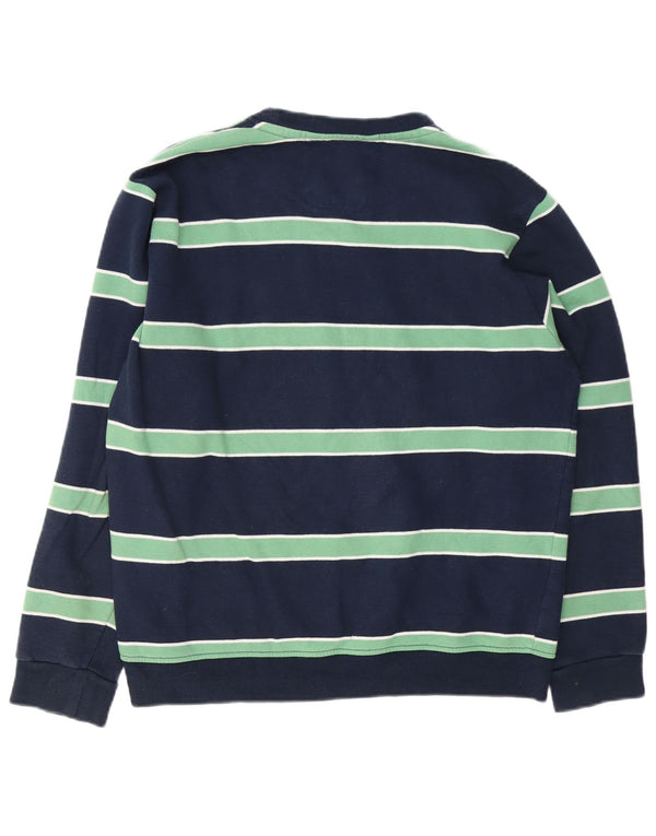 Crew Clothing Mens Moletom Jumper Médio Azul Marinho Listrado Algodão