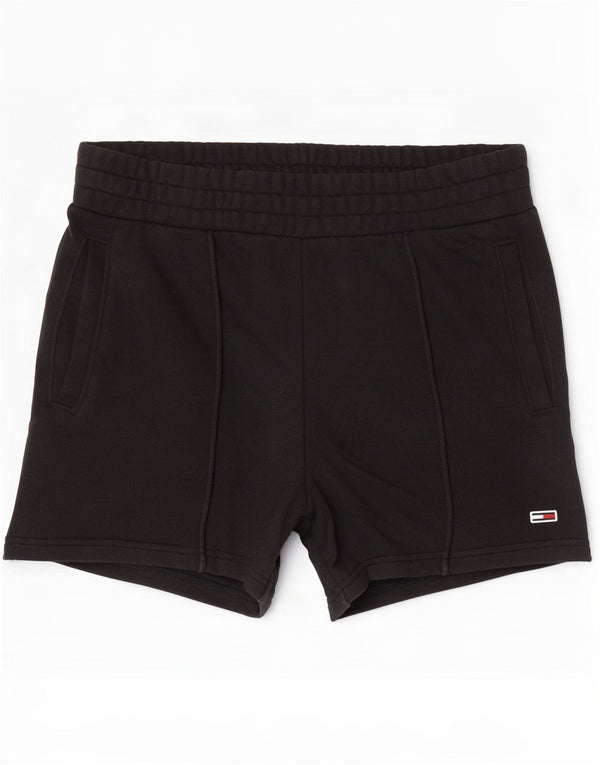 Shorts esportivos femininos Tommy Hilfiger UK 6 XS algodão preto