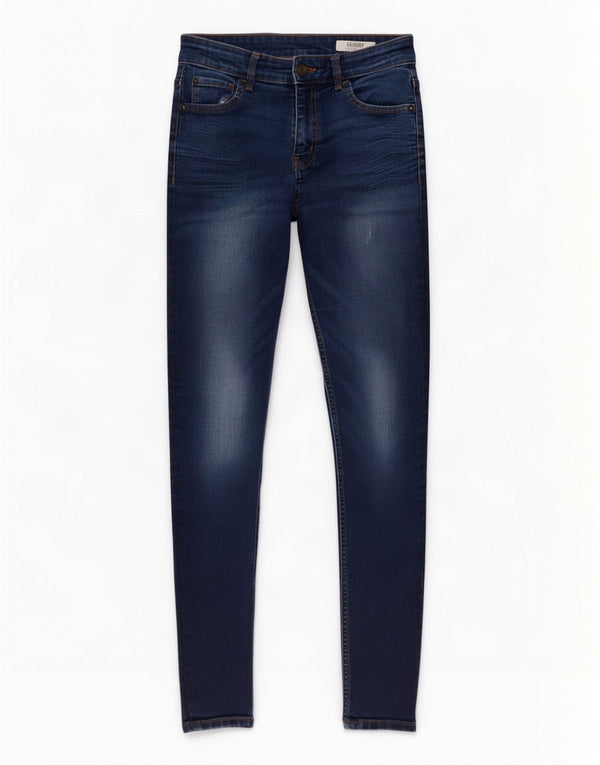 Jeans skinny feminino Marks & Spencer Reino Unido 10 pequeno W28 L28 algodão azul marinho