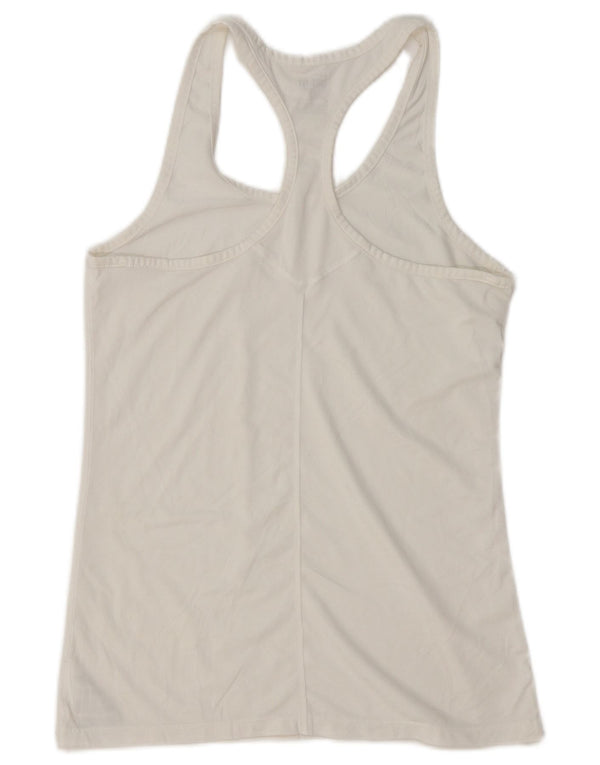 Colete feminino Nike Dri Fit Slim Fit UK 12 médio branco poliéster