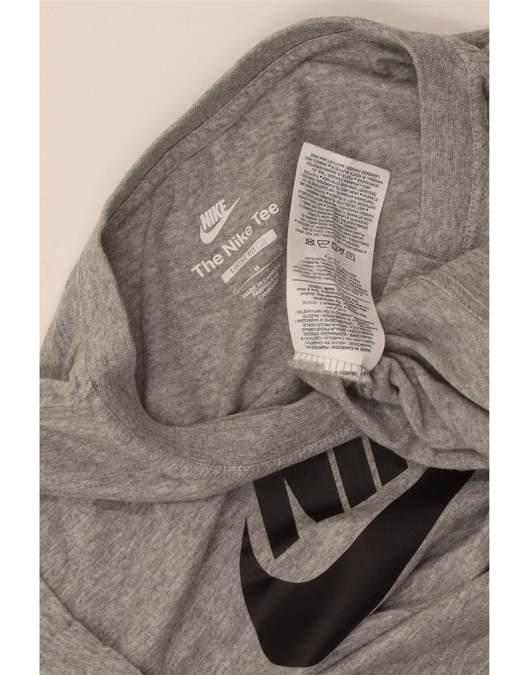 Camiseta feminina Nike Crop Loose Fit Graphic UK 14 Médio Cinza Flecked