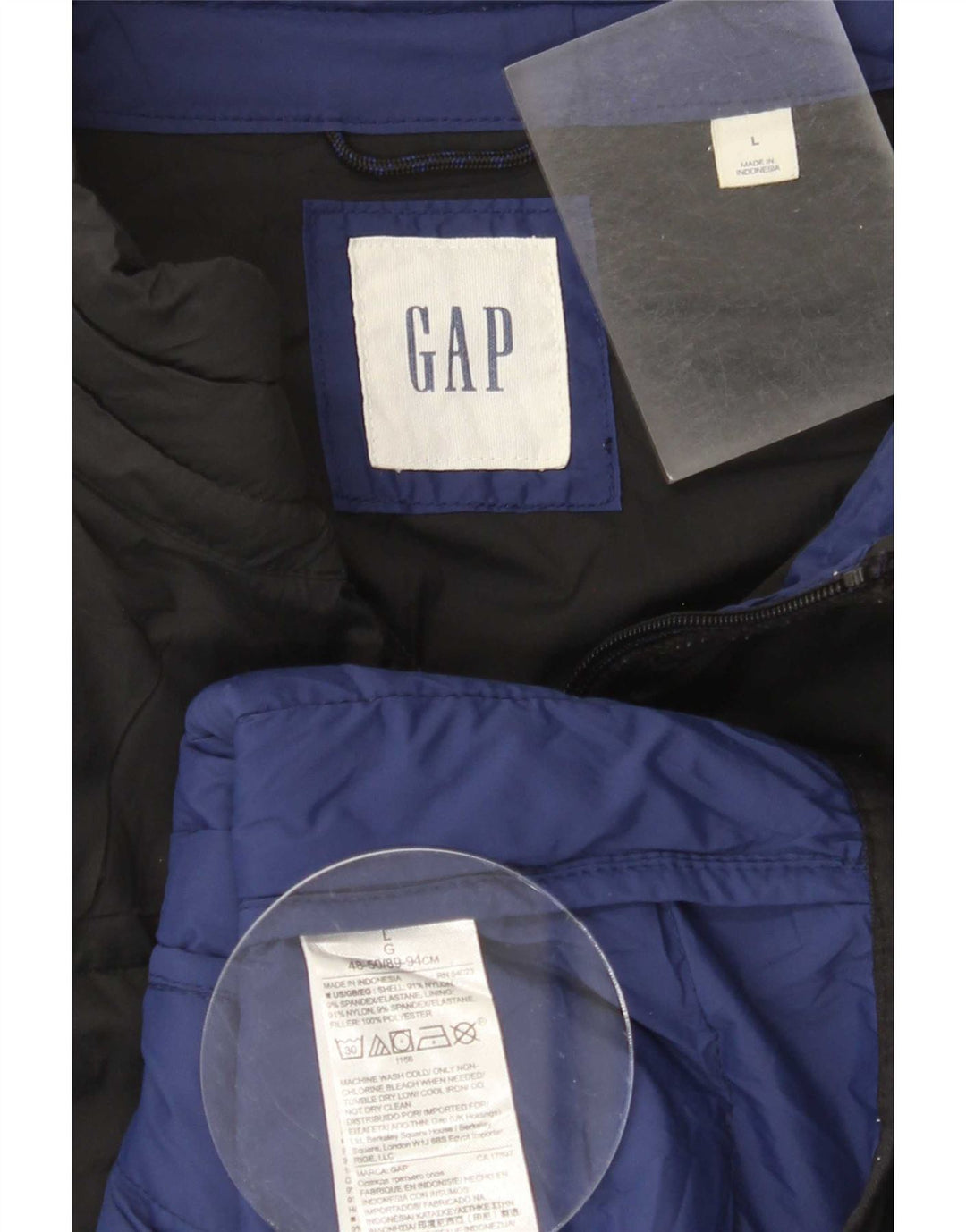 Jaqueta acolchoada feminina Gap UK 16 grande nylon preto