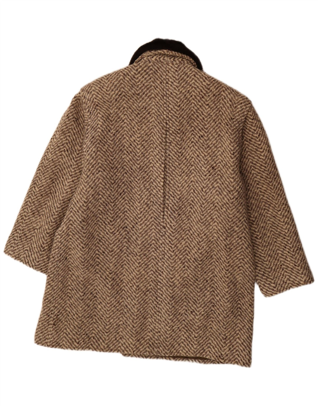Sobretudo masculino vintage UK 42 XL marrom Chevron