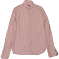 Camisa formal masculina JAEGER tamanho 15 1/2 algodão listrado rosa médio