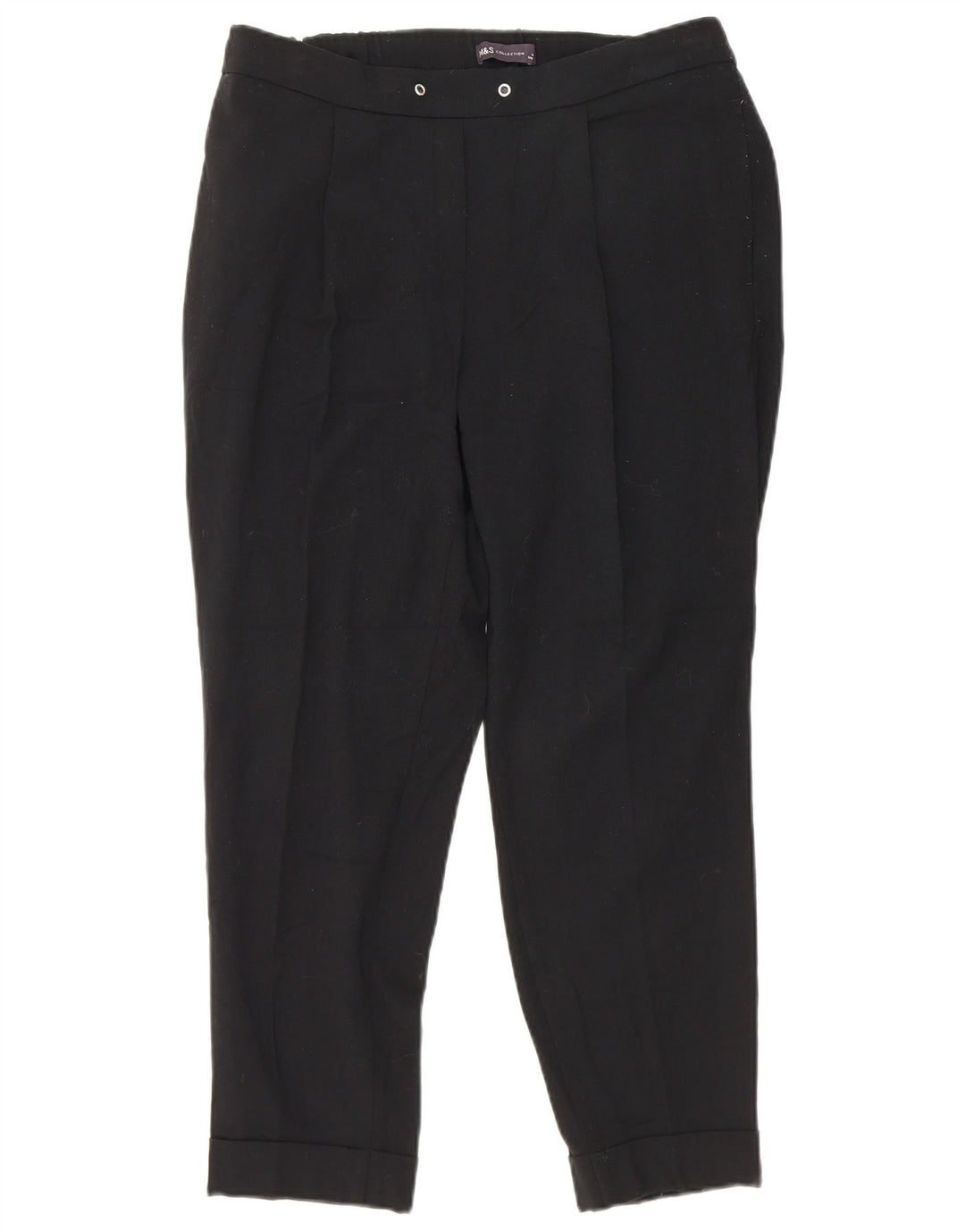 Calça feminina Marks & Spencer Slim Cropped UK 12 Médio W30 L25 Preta
