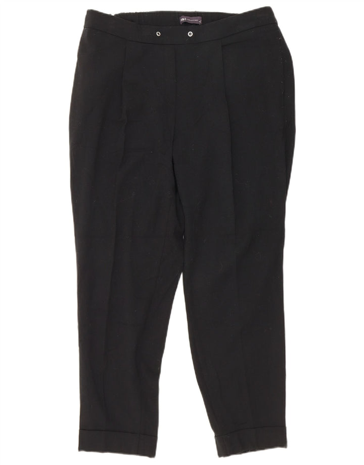 Calça feminina Marks & Spencer Slim Cropped UK 12 Médio W30 L25 Preta
