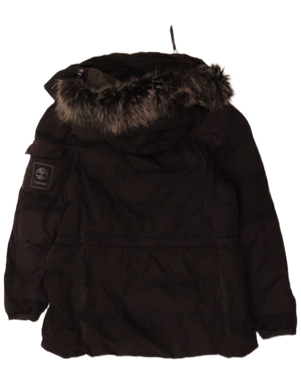 Jaqueta acolchoada com capuz masculina Timberland UK 40 grande poliéster preto