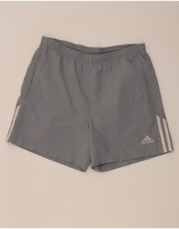 Shorts esportivos masculinos Adidas pequeno poliéster cinza