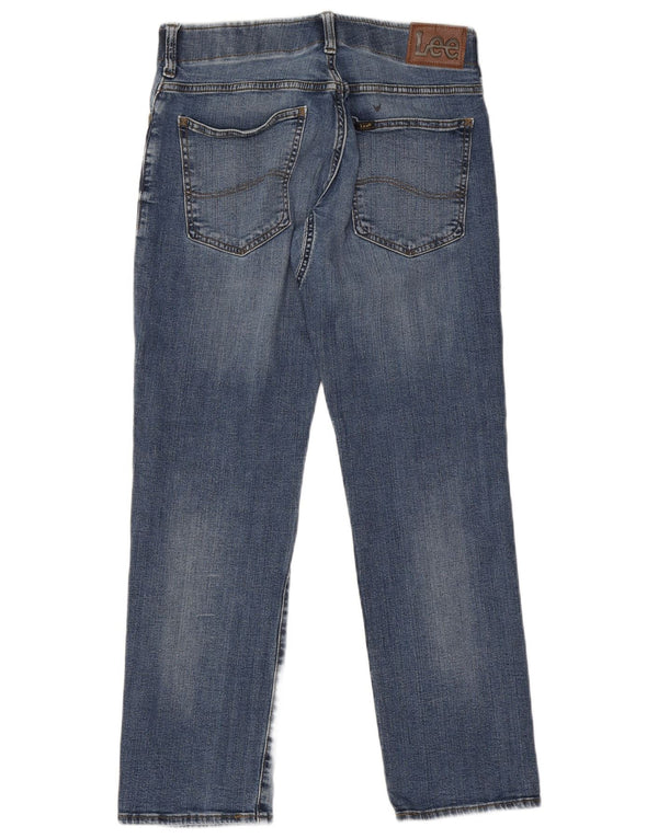 Lee Womens Extreme Motion Straight Tapered Jeans W30 L30 Azul Algodão