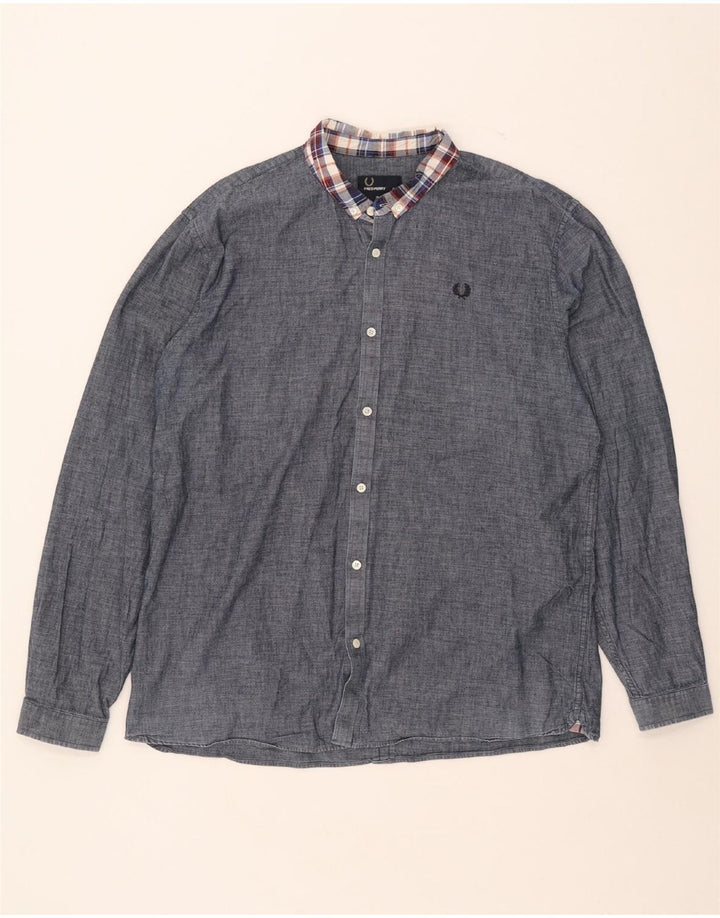 Camisa masculina Slim Fit Fred Perry XL azul marinho