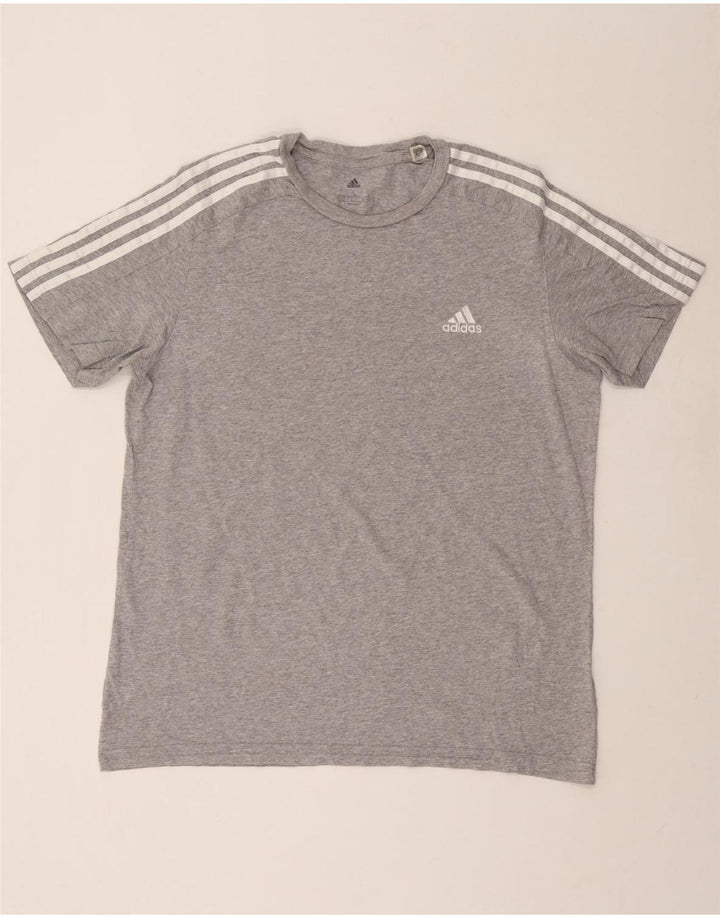Camiseta masculina ADIDAS grande algodão cinza