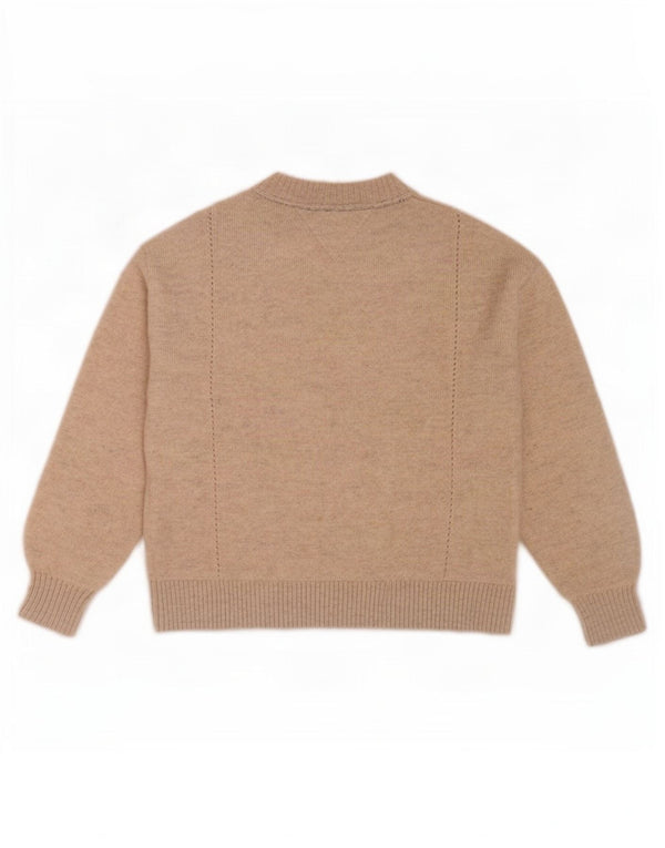 Tommy Hilfiger Suéter feminino com gola tartaruga 11-12 anos lã bege