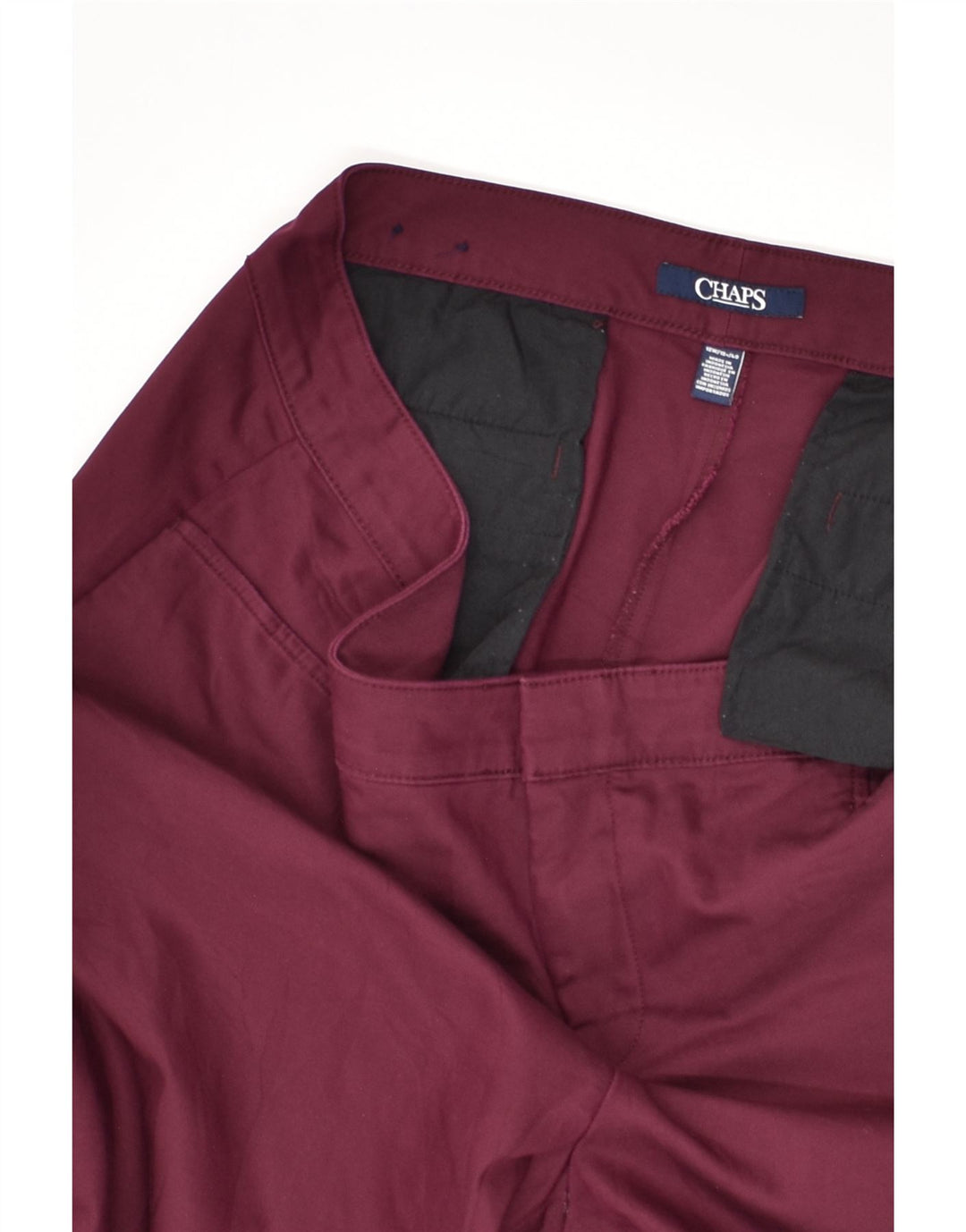 CHAPS Womens Slim Casual Trousers US 18 2XL W40 L29 Burgundy Cotton | Vintage Chaps | Thrift | Second-Hand Chaps | Used Clothing | Messina Hembry 