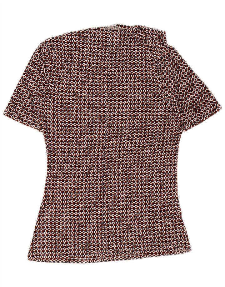 Max Mara Blusa feminina de fim de semana Top Reino Unido 12 Médio Vermelho Geométrico