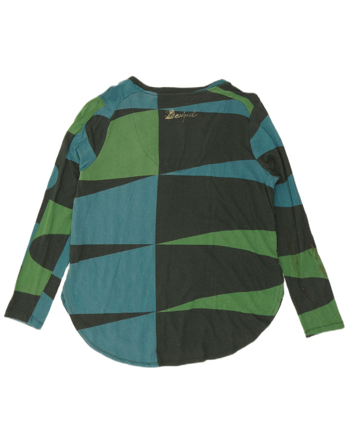Desigual Top gráfico feminino manga comprida UK 20 2XL multicolorido geométrico