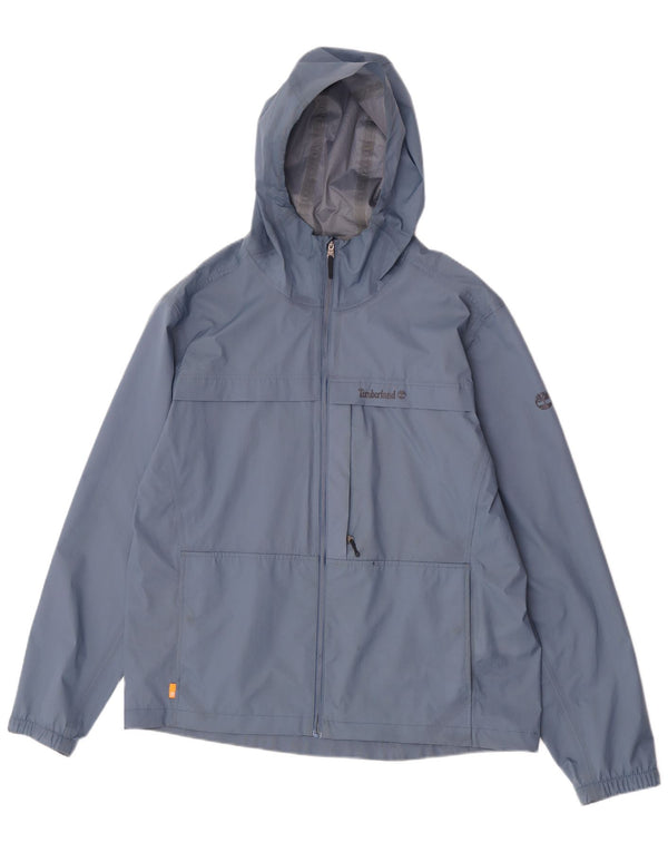 Jaqueta de chuva masculina Timberland com capuz UK 40 grande azul nylon