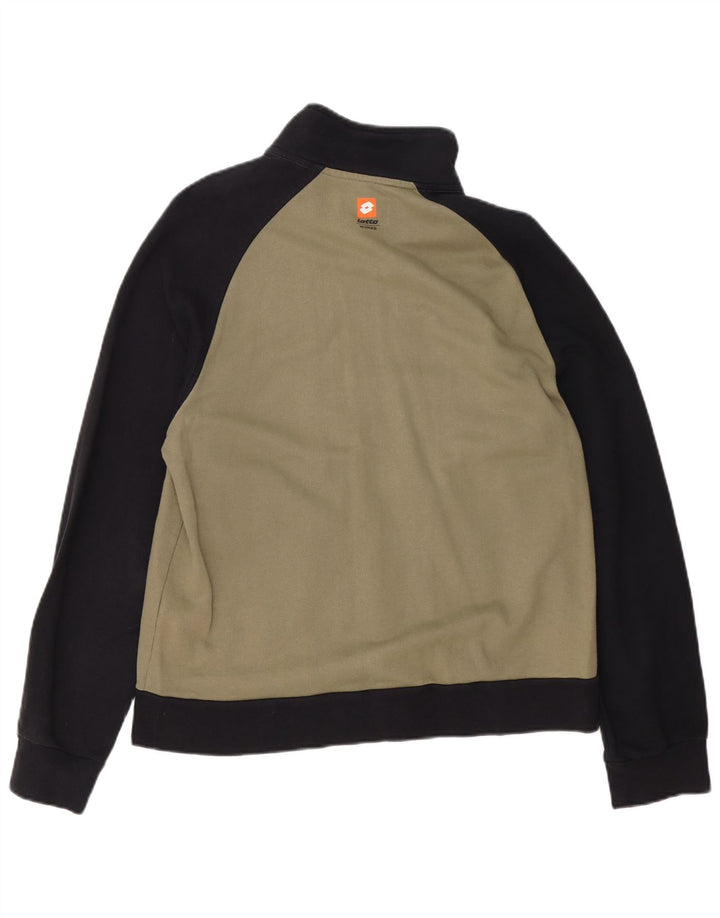Lotto masculino gráfico agasalho jaqueta superior cáqui médio algodão colorblock