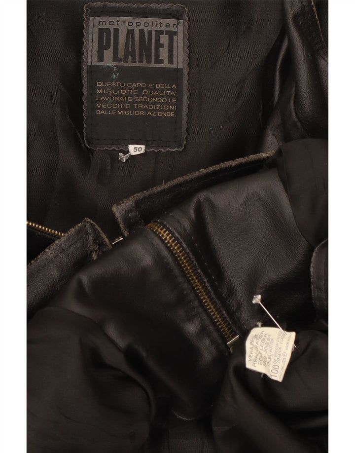 Jaqueta de couro feminina Planet IT 50 grande couro preto