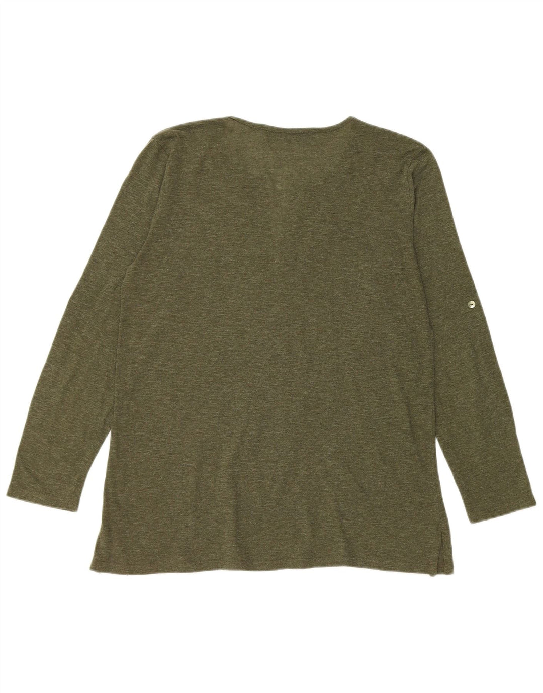 Top feminino Zara de manga comprida UK 16 grande verde manchado