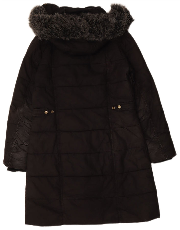 Casaco acolchoado com capuz feminino Barbour UK 12 médio preto