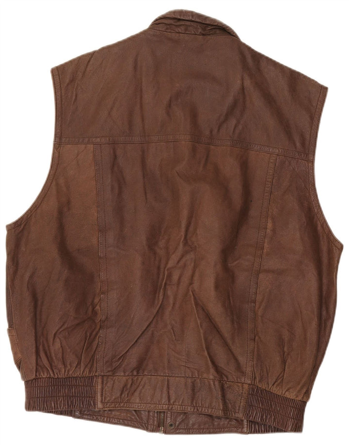 Colete masculino de couro Trapper IT 52 XL couro marrom