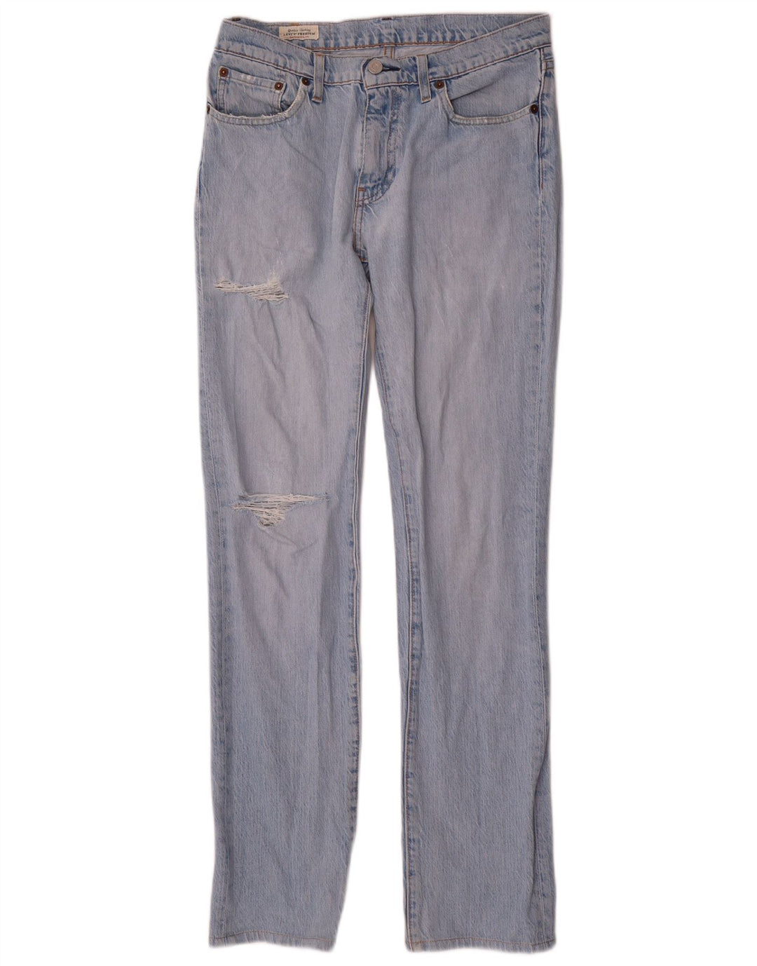 Levi's Masculino 511 Distressed Slim Jeans W30 L34 Azul Algodão