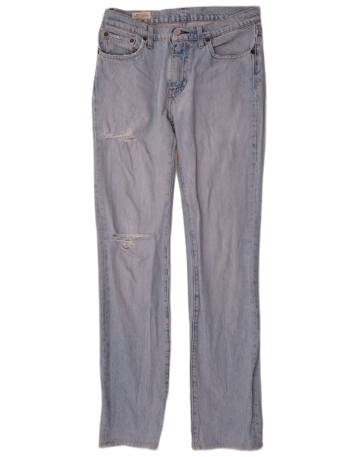 Levi's Masculino 511 Distressed Slim Jeans W30 L34 Azul Algodão