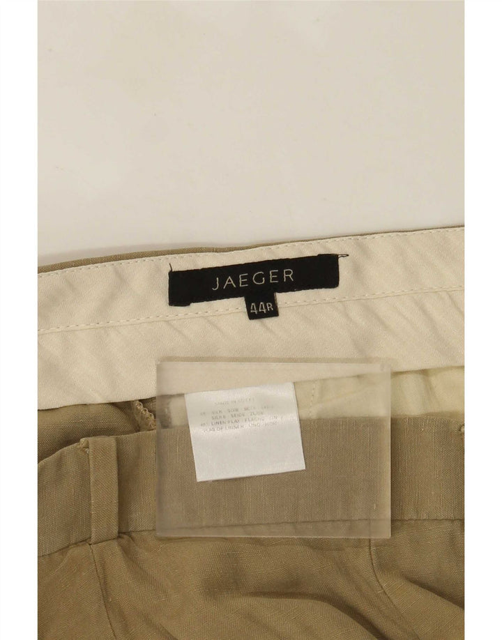 Calça masculina Jaeger de terno reto W44 L28 seda bege